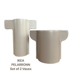 IKEA PELARRONN Beige/Gray-Beige Vase, Set of 2 (7 3/8" & 5")
